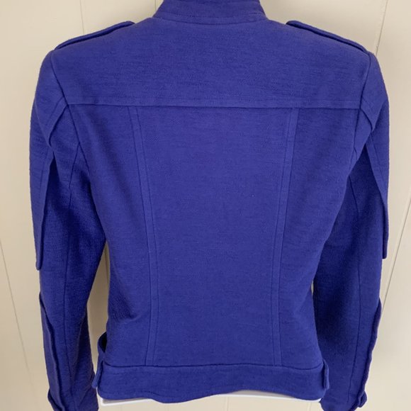 TRACY REESE WOMENS PURPLE SOFT COTTON BLEND JACKET COAT W/PADDED ARMS - SIZE P - Picture 5 of 8